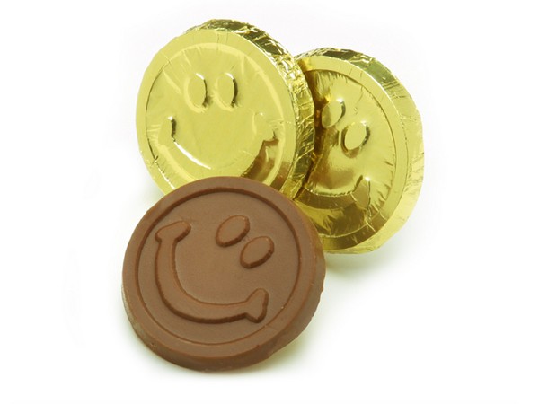 CC325015 Smiley Face Chocolate Coin 